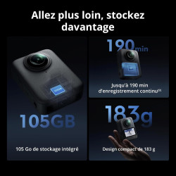 Bundle Standard DJI Osmo 360, caméra 360 avec imagerie 360° de 1 Pouce, vidéo 360° en 8K Native, Photo 360° en 120 MP, étanche, 