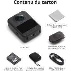 Bundle Standard DJI Osmo 360, caméra 360 avec imagerie 360° de 1 Pouce, vidéo 360° en 8K Native, Photo 360° en 120 MP, étanche, 