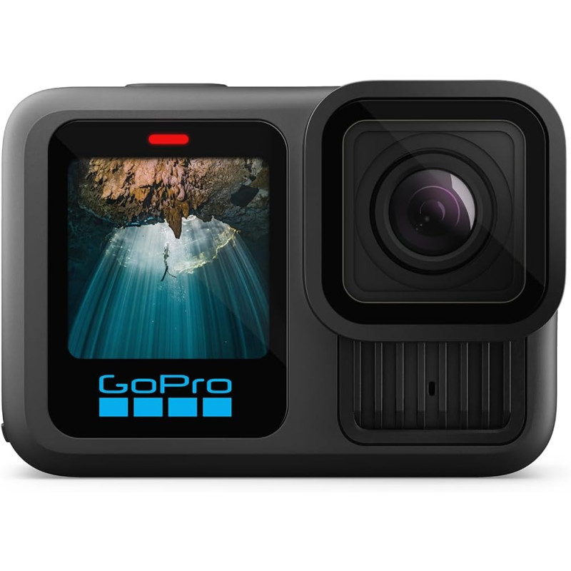 Gopro hero13 noir - caméra d'action étanche avec vidéo 5.3k60, photo 27mp + compatibilité avec les objectifs de la série hb