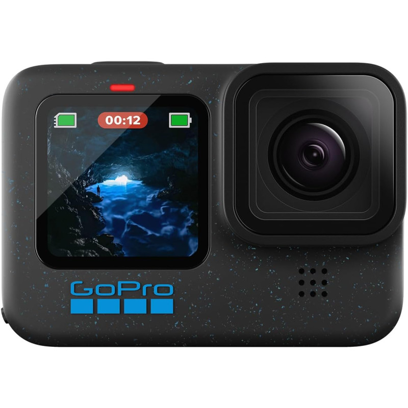 Gopro hero12 noir - caméra d'action étanche avec vidéo ultra hd 5.3k60, photos 27mp, hdr, capteur d'image 1/1.9", diffusion en d