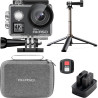 AKASO V50 Elite Caméra Sport 4K 60FPS Kit de Perche à Selfie- Comprend 20MP Camera Sport Etanche avec Trépied Selfie Stick de 60