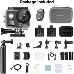 AKASO V50 Elite Caméra Sport 4K 60FPS Kit de Perche à Selfie- Comprend 20MP Camera Sport Etanche avec Trépied Selfie Stick de 60