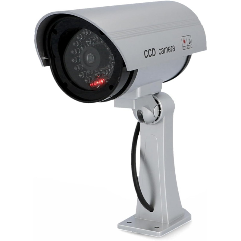 UNITEC Caméra factice Simulation Véritable Caméra de Surveillance avec LED Clignotante Réglable Horizontal et Verticale Schtzart