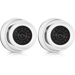 kwmobile Caméra de Surveillance Factice avec LED - Fausse Caméra CCTV pour Sécurité Maison ou Magasin - Dôme Dissuasif pour Inté