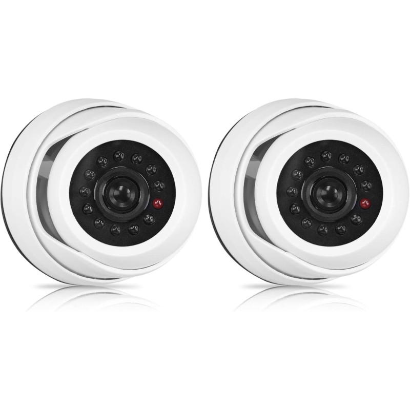 kwmobile Caméra de Surveillance Factice avec LED - Fausse Caméra CCTV pour Sécurité Maison ou Magasin - Dôme Dissuasif pour Inté