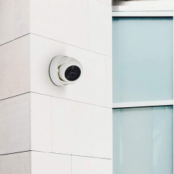 kwmobile Caméra de Surveillance Factice avec LED - Fausse Caméra CCTV pour Sécurité Maison ou Magasin - Dôme Dissuasif pour Inté