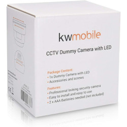 kwmobile Caméra de Surveillance Factice avec LED - Fausse Caméra CCTV pour Sécurité Maison ou Magasin - Dôme Dissuasif pour Inté
