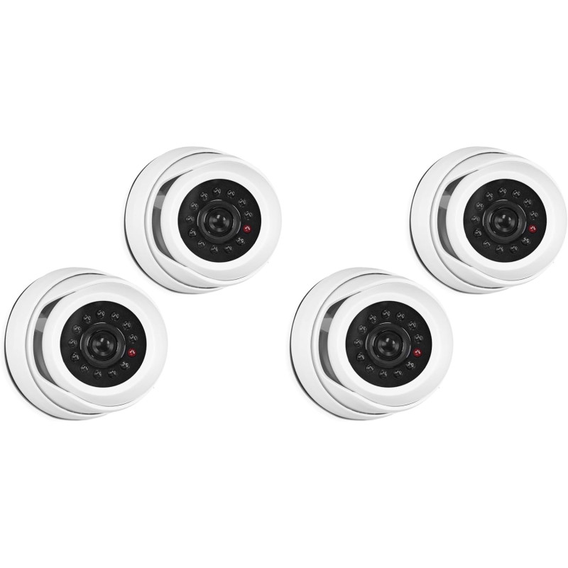 kwmobile Caméra de Surveillance Factice - Lot 2X Fausse Caméra CCTV avec LED Sécurité Maison ou Magasin - Dôme Dissuasif pour In