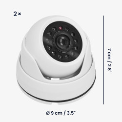 kwmobile Caméra de Surveillance Factice - Lot 2X Fausse Caméra CCTV avec LED Sécurité Maison ou Magasin - Dôme Dissuasif pour In