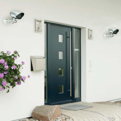 GC GLOBALCOMMERCE Kit de 2 caméras Fausses de Surveillance pour Usage extérieur avec LED Rouge Clignotant Design Professionnel