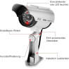 ERWEY 4Pcs Caméra Factice Intérieur Extérieur Solaire, Étanche, Fausse Caméra de Surveillance CCTV avec Lumière LED Rouge Cligno