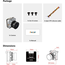 RunCam Phoenix 2 Micro FPV Camera 1000TVL FOV 155° Super Global WDR Day&Night Freestyle Cam with 2.1mm Lens 4:3/16:9 Switchable 
