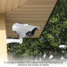 Lot de 2 caméras factices solaires, caméra de surveillance factice avec lumière LED clignotante, caméra de sécurité CCTV, caméra