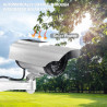 Lot de 2 caméras factices solaires, caméra de surveillance factice avec lumière LED clignotante, caméra de sécurité CCTV, caméra