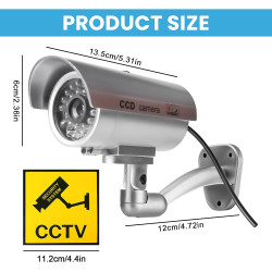 Sporgo Caméra Factice 3 Pièces: Caméra de Surveillance Factice Extérieure avec Lumière LED Rouge Clignotante, Caméra de Surveill