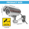 Sporgo Caméra Factice 3 Pièces: Caméra de Surveillance Factice Extérieure avec Lumière LED Rouge Clignotante, Caméra de Surveill
