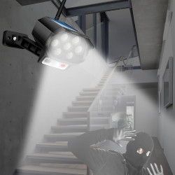 Retoo Caméra de Surveillance Factice avec Lampe Solaire LED, Fausse Caméra CCTV avec Panneau Solaire, Extérieur, Caméra de Sécur