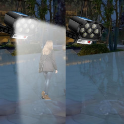 Retoo Caméra de Surveillance Factice avec Lampe Solaire LED, Fausse Caméra CCTV avec Panneau Solaire, Extérieur, Caméra de Sécur