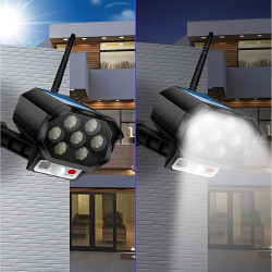 Retoo Caméra de Surveillance Factice avec Lampe Solaire LED, Fausse Caméra CCTV avec Panneau Solaire, Extérieur, Caméra de Sécur