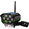 Retoo Caméra de Surveillance Factice avec Lampe Solaire LED, Fausse Caméra CCTV avec Panneau Solaire, Extérieur, Caméra de Sécur