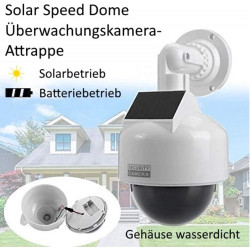 Caméras de sécurité solaires à dôme de vitesse professionnelle Caméra factice d'extérieur factice avec câble d'objectif et blind