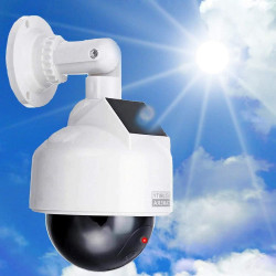 Caméras de sécurité solaires à dôme de vitesse professionnelle Caméra factice d'extérieur factice avec câble d'objectif et blind