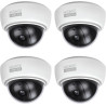 BASI | Lot de 4 caméras factice avec lumière LED clignotante | Caméra factice | Caméra de surveillance pour l'intérieur et l'ext