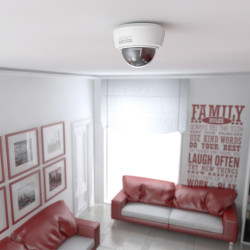 BASI | Lot de 4 caméras factice avec lumière LED clignotante | Caméra factice | Caméra de surveillance pour l'intérieur et l'ext