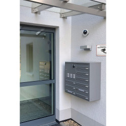 BASI | Lot de 4 caméras factice avec lumière LED clignotante | Caméra factice | Caméra de surveillance pour l'intérieur et l'ext