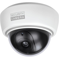 BASI Caméra dôme factice avec lumière LED clignotante | Caméra factice | Caméra de surveillance pour l'intérieur et l'extérieur 