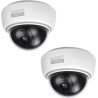 BASI | Lot de 2 caméras dôme factice avec lumière LED clignotante | Caméra factice | Caméra de surveillance pour l'intérieur et 