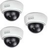 BASI | Lot de 3 caméras factice avec lumière LED clignotante | Caméra factice | Caméra de surveillance pour l'intérieur et l'ext