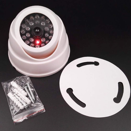 Fausse caméra factice sans fil CCTV dôme de sécurité clignotant LED lumière