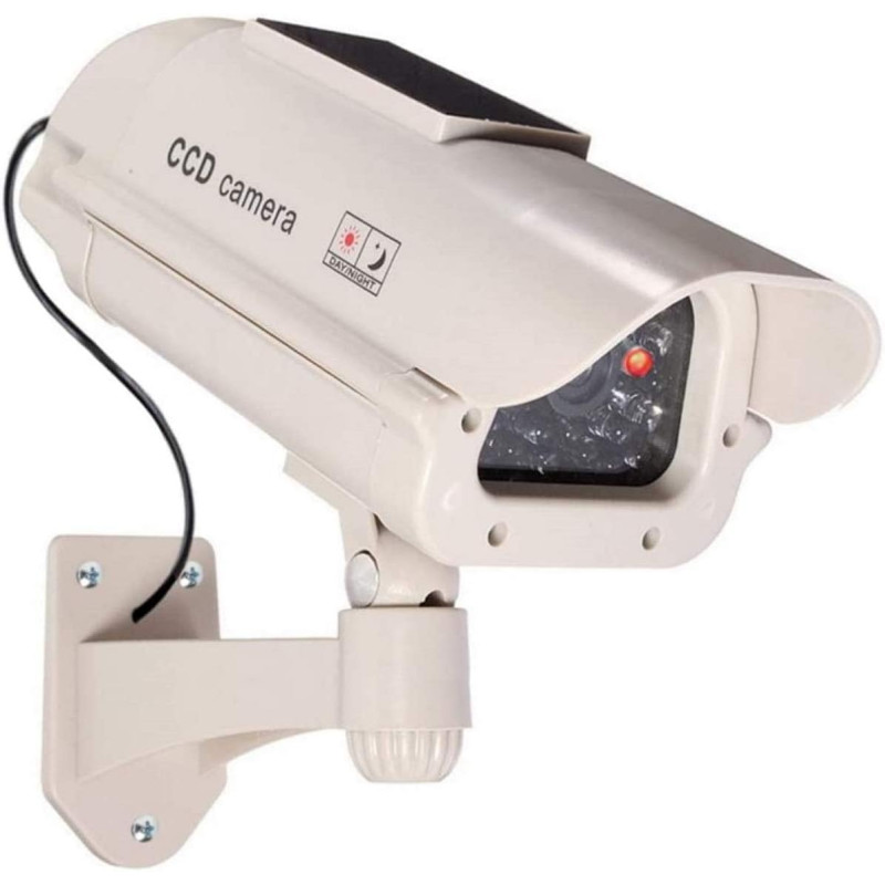 1 Grande caméra de Surveillance Solaire Dummy pour l'extérieur - Caméra factice avec Objectif et caméra Clignotante - Surveillan