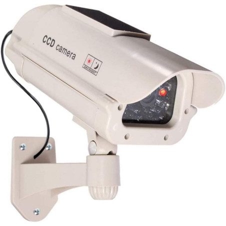 1 Grande caméra de Surveillance Solaire Dummy pour l'extérieur - Caméra factice avec Objectif et caméra Clignotante - Surveillan