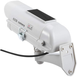1 Grande caméra de Surveillance Solaire Dummy pour l'extérieur - Caméra factice avec Objectif et caméra Clignotante - Surveillan