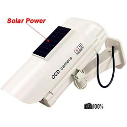 1 Grande caméra de Surveillance Solaire Dummy pour l'extérieur - Caméra factice avec Objectif et caméra Clignotante - Surveillan