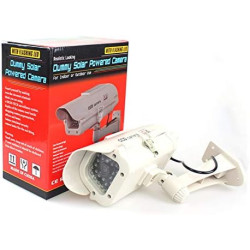 1 Grande caméra de Surveillance Solaire Dummy pour l'extérieur - Caméra factice avec Objectif et caméra Clignotante - Surveillan