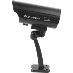 Caméra de sécurité Factice, Lumière LED Clignotante, Fausse Caméra à Piles, Fausse sécurité Extérieure avec Vis de Montage et Au