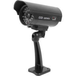 Caméra de sécurité Factice, Lumière LED Clignotante, Fausse Caméra à Piles, Fausse sécurité Extérieure avec Vis de Montage et Au