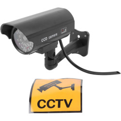 Caméra de sécurité Factice, Lumière LED Clignotante, Fausse Caméra à Piles, Fausse sécurité Extérieure avec Vis de Montage et Au