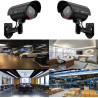 ERWEY Lot de 4 Caméras Factices pour Extérieur & Intérieur, Fausse Caméra de Surveillance CCTV avec LED Clignotante (4Pcs Noir)