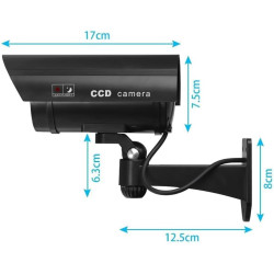 ERWEY Lot de 4 Caméras Factices pour Extérieur & Intérieur, Fausse Caméra de Surveillance CCTV avec LED Clignotante (4Pcs Noir)