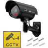 ERWEY Lot de 4 Caméras Factices pour Extérieur & Intérieur, Fausse Caméra de Surveillance CCTV avec LED Clignotante (4Pcs Noir)