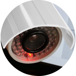 indoor Lot de 2 caméras factice avec objectif LED clignotantes étanches pour l'intérieur et l'extérieur