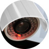 indoor Lot de 2 caméras factice avec objectif LED clignotantes étanches pour l'intérieur et l'extérieur
