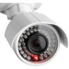 Caméra de surveillance factice avec LED clignotante dans un boîtier protégé contre les intempéries, fausse caméra de sécurité CC