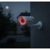 Caméra de surveillance factice avec LED clignotante dans un boîtier protégé contre les intempéries, fausse caméra de sécurité CC