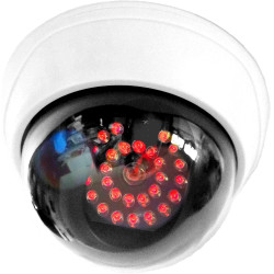 Lot de 4 caméras factice avec 25 LED rouges avec objectif - Fausse caméra de surveillance pour l'intérieur et l'extérieur