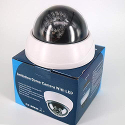 Lot de 4 caméras factice avec 25 LED rouges avec objectif - Fausse caméra de surveillance pour l'intérieur et l'extérieur